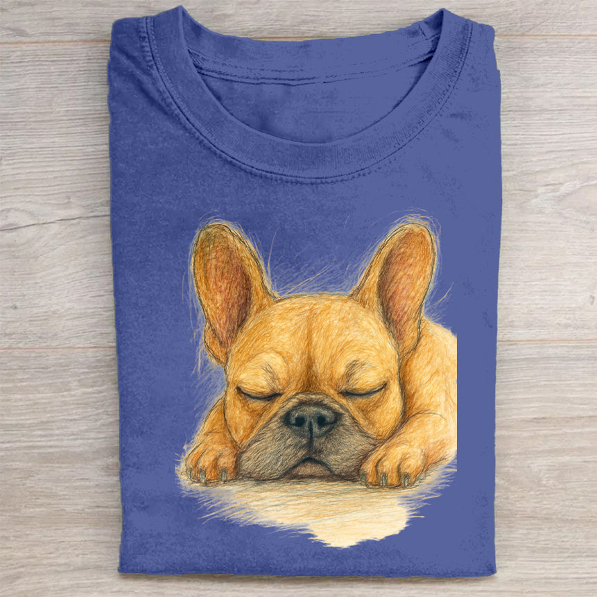 Funny Cute Dog Art Print Casual Short Sleeve T-Shirt