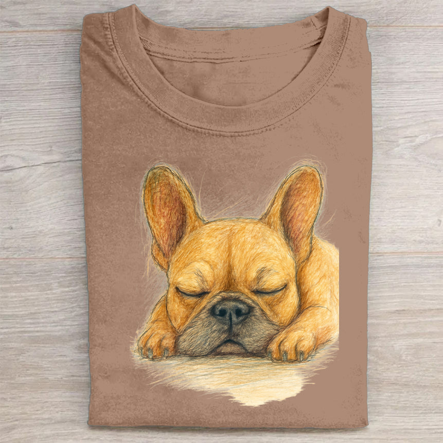 Funny Cute Dog Art Print Casual Short Sleeve T-Shirt
