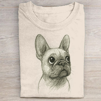 Funny Cute Dog Art Print Casual Short Sleeve T-Shirt