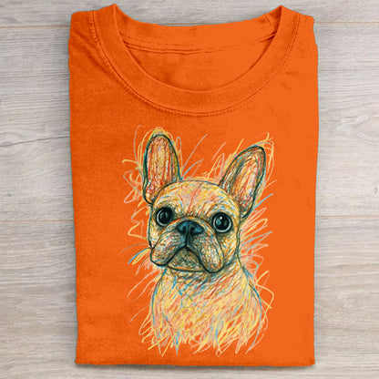 Funny Cute Dog Art Print Casual Short Sleeve T-Shirt