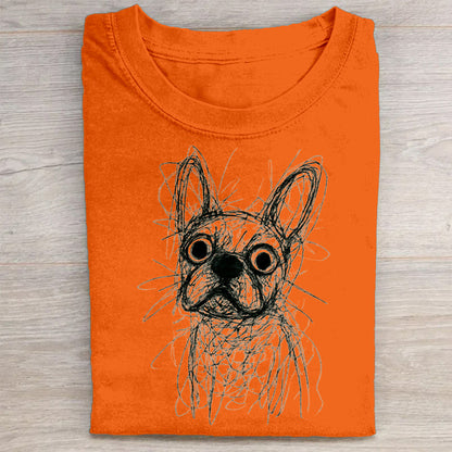 Funny Cute Dog Art Print Casual Short Sleeve T-Shirt