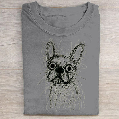 Funny Cute Dog Art Print Casual Short Sleeve T-Shirt
