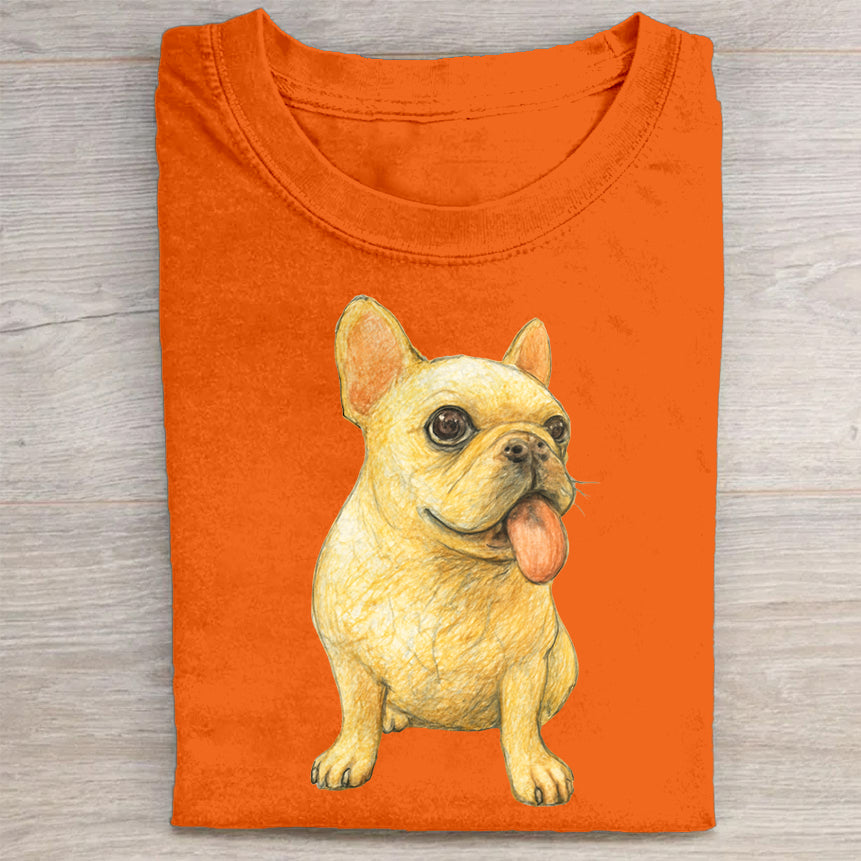 Funny Cute Dog Art Print Casual Short Sleeve T-Shirt