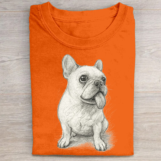 Funny Cute Dog Art Print Casual Short Sleeve T-Shirt
