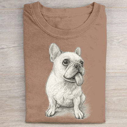 Funny Cute Dog Art Print Casual Short Sleeve T-Shirt