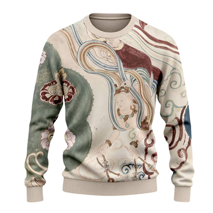 Dunhuang Art Print Crewneck Sweater