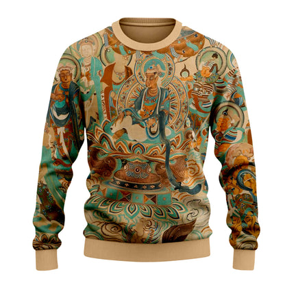 Dunhuang Art Print Crewneck Sweater