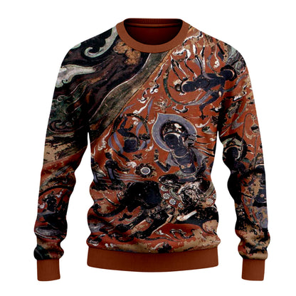 Dunhuang Art Print Crewneck Sweater