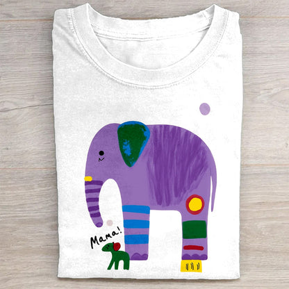 Colorful Elephant Graphic T-Shirt