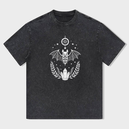 Mystical Bee with Wings and Moon Design Graphic T-Shirt