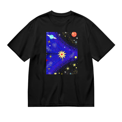 Space Galaxy Print Short Sleeve T-Shirt