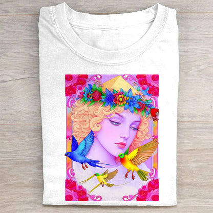 Colorful Floral Design T-Shirt