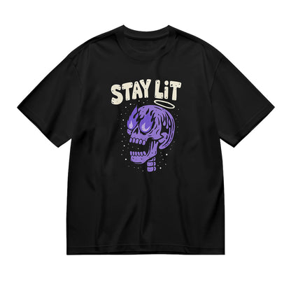 Stay Lit Skull Graphic T-Shirt