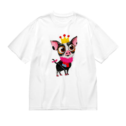 Cute Pig King Graphic T-Shirt