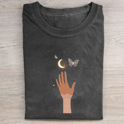 Moon and Stars Night Sky Graphic T-Shirt