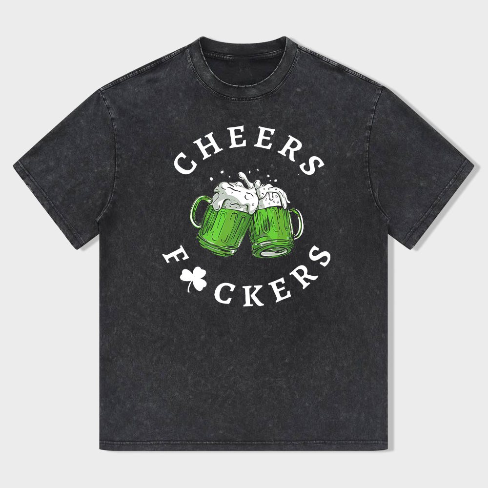 Retro St. Patrick's Day Cheers Green Beer Shamrock Unisex T-Shirt - heygraff