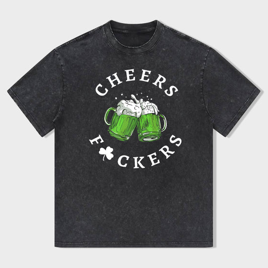 Retro St. Patrick's Day Cheers Green Beer Shamrock Unisex T-Shirt - heygraff