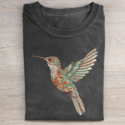 Boho Floral Hummingbird Shirt - heygraff