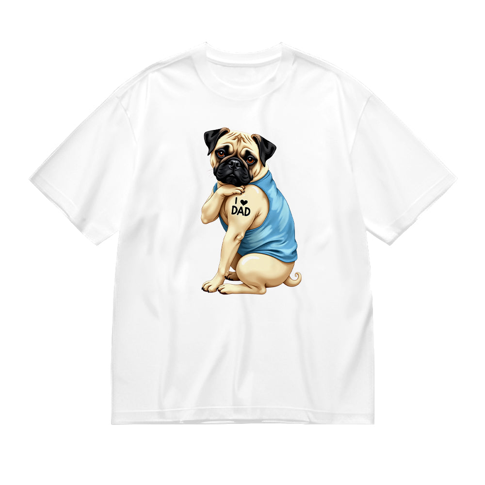 Cute Pug Dad Graphic T-Shirt