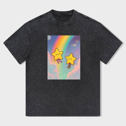 Cute Star Rainbow Graphic T-Shirt