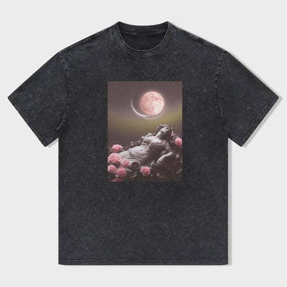 Vintage Moon Rose Graphic T-Shirt