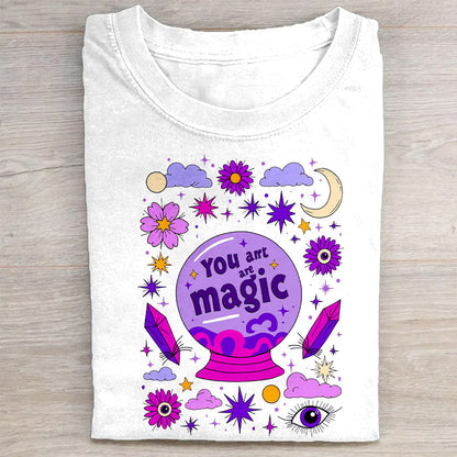 Magic Crystal Ball Graphic Design White T-Shirt