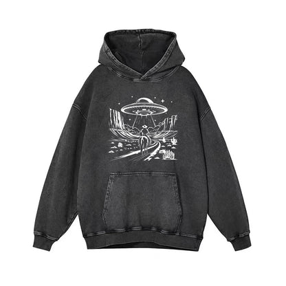 Western Cowboy with UFOs Funny Unisex T-Shirt