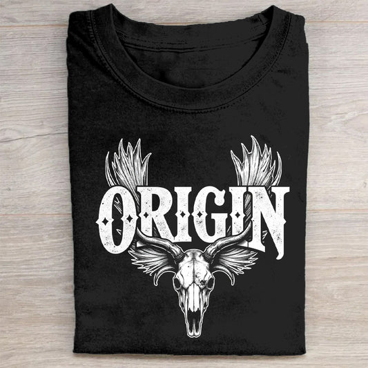 Origin Skull Design Black T-Shirt