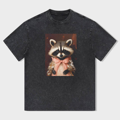 Cute Raccoon with Pink Bow Graphic T-Shirt