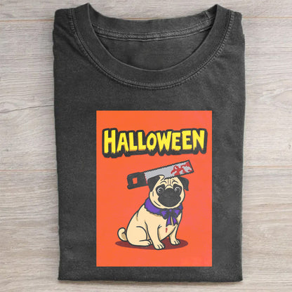 Halloween Pug Dog Graphic T-Shirt