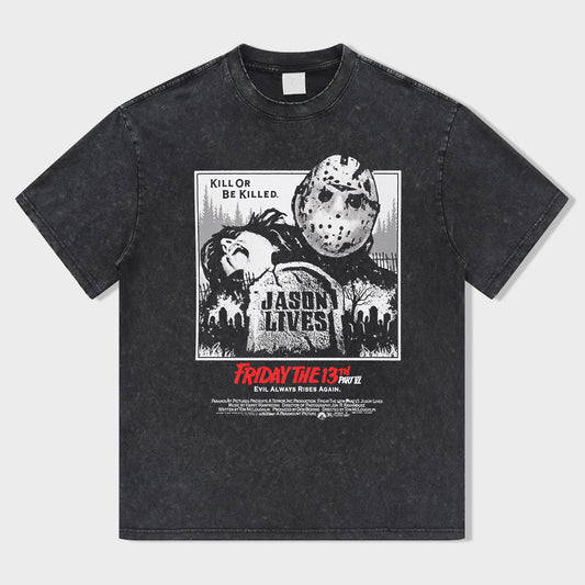 Bloody Friday Acid Wash T-Shirt - heygraff