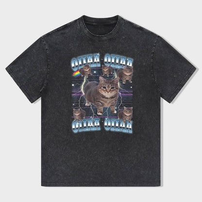 OIIA OIIA CAT Spinning Cat Funny  T-Shirt