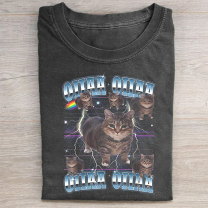 OIIA OIIA CAT Spinning Cat Funny  T-Shirt