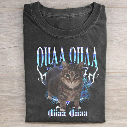 OIIA OIIA CAT Spinning Cat Funny  T-Shirt