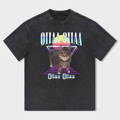 OIIA OIIA CAT Spinning Cat Funny  T-Shirt