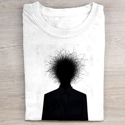 Abstract Art Black Silhouette White T-Shirt