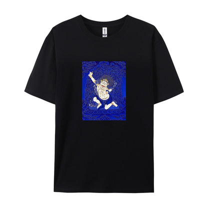 Tibetan Thangka Art White T-Shirt for Men Women - Traditional Buddhist Deity Design - Comfortable Casual Tee - Unique Cultural Graphic Top - Size S-XXL