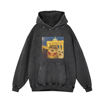 Cat Taking Selfie with Brandenburg Gate Funny T-Shirt