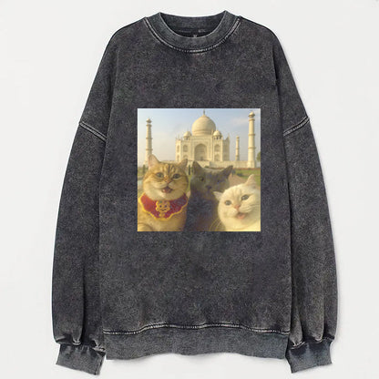 Cat Taking Selfie Taj Mahal Funny T-Shirt
