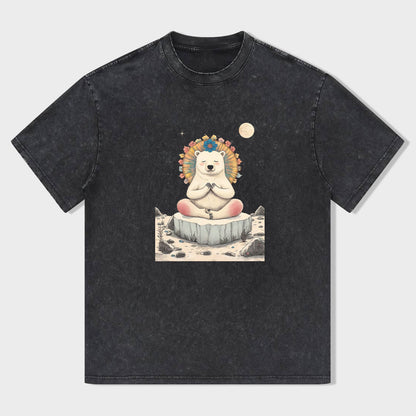 Meditating Polar Bear Graphic T-Shirt