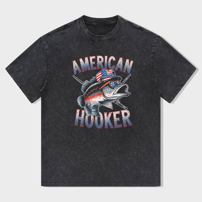 American Hooker Fishing Graphic T-Shirt