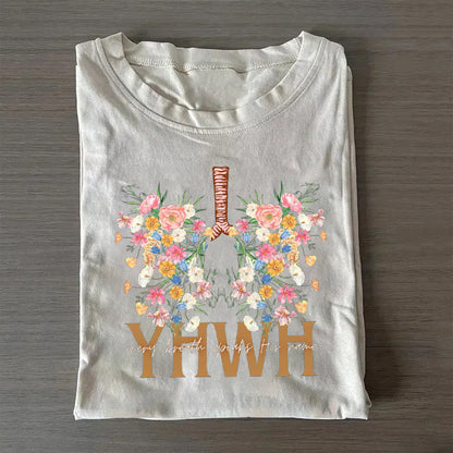 YHWH Floral Christian T-shirt