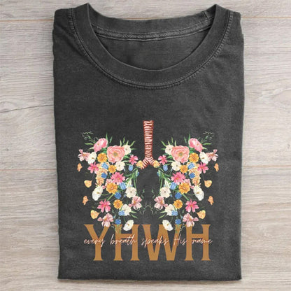 YHWH Floral Christian T-shirt