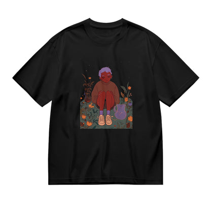 Themed Graphic T-Shirt with Cute Witch Design for Women and Men - Festive Fall Pumpkin Patch Illustration Tee