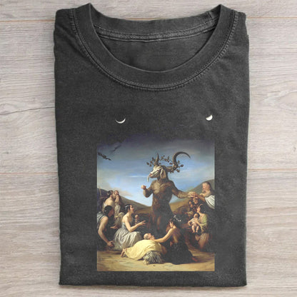 Dark Gray T-Shirt with Classic Art Print for Men Women - Comfortable Casual Tee