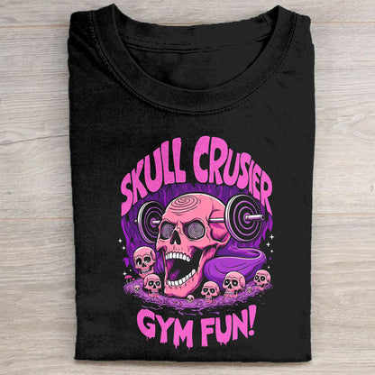 Skull Crusader Gym Fun Graphic T-Shirt