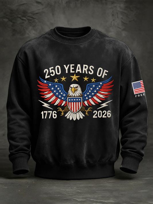 250 Years Of 1776-2026 Print Sweatshirt For Men