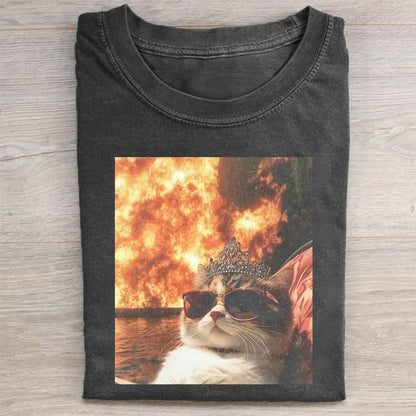 CALM AND COLLECTED CAT T-SHIRT