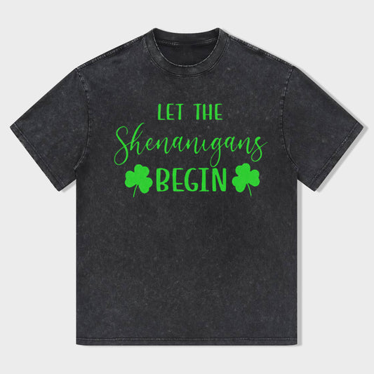 Retro St. Patrick's Day Let the Shenanigans Begin Unisex T-Shirt - heygraff
