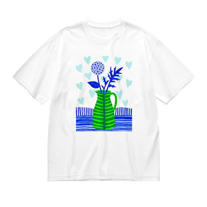 Blue and Green Floral Print T-Shirt